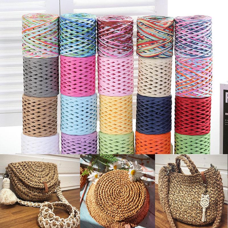 Crochet Bag Raffia - Cuerda de papel rafia de 200M,