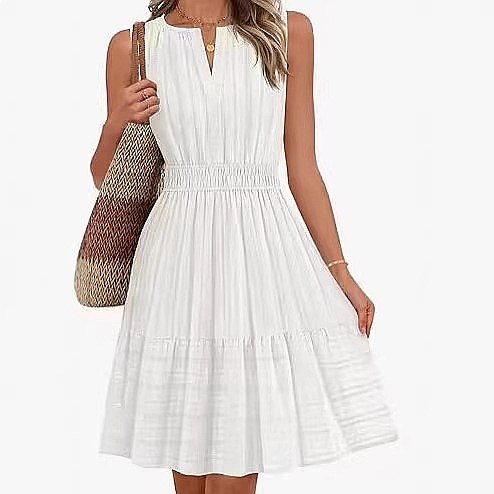 Linen Dress Wrap - Vestido de Verano sin Mangas para