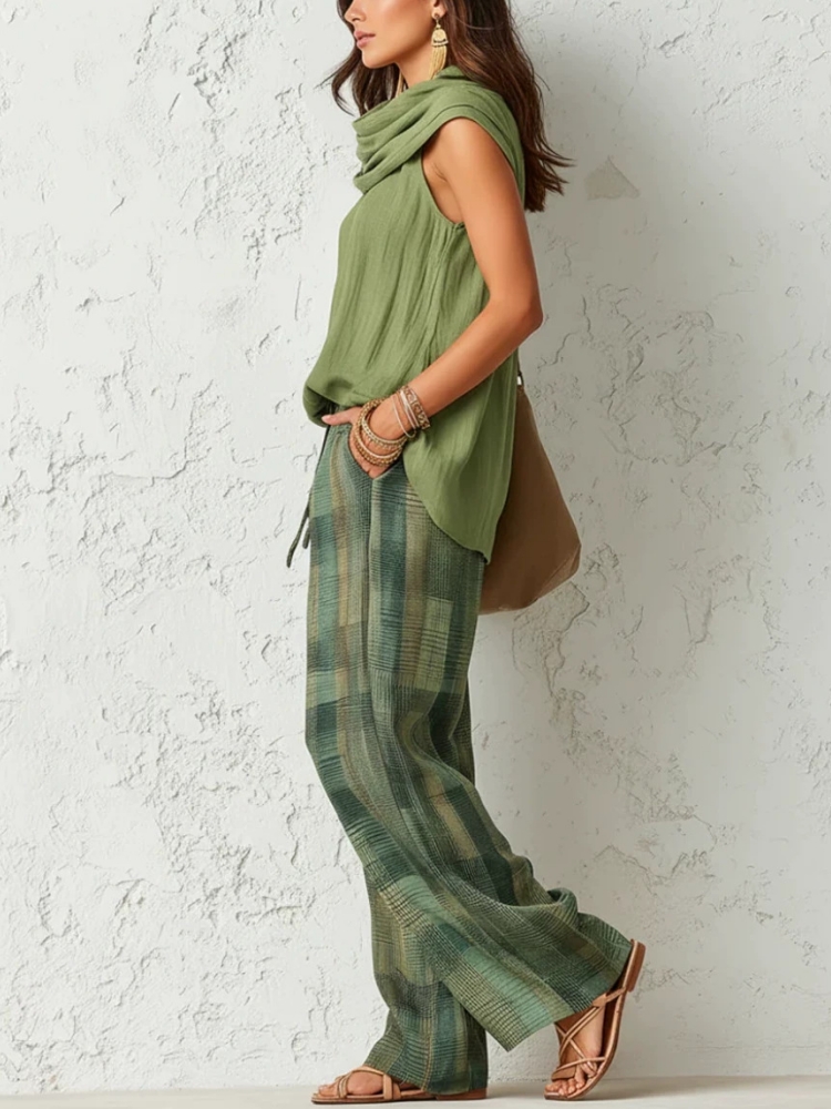 Nuevo Conjunto de Pantalones d - Linen Pant Wide reseña y precio
