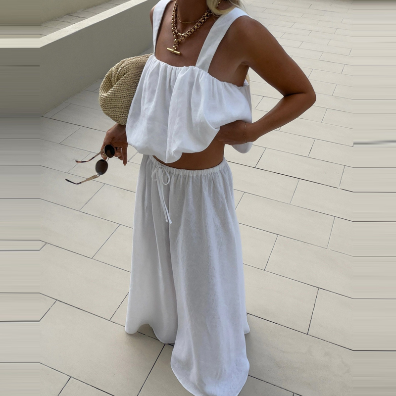 Conjunto de 2 Piezas para Muje - Linen Pant Wide reseña y precio