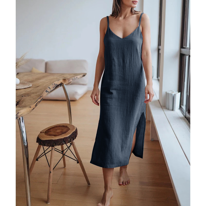 Vestido largo de muselina para - Linen Dress Wrap reseña y precio