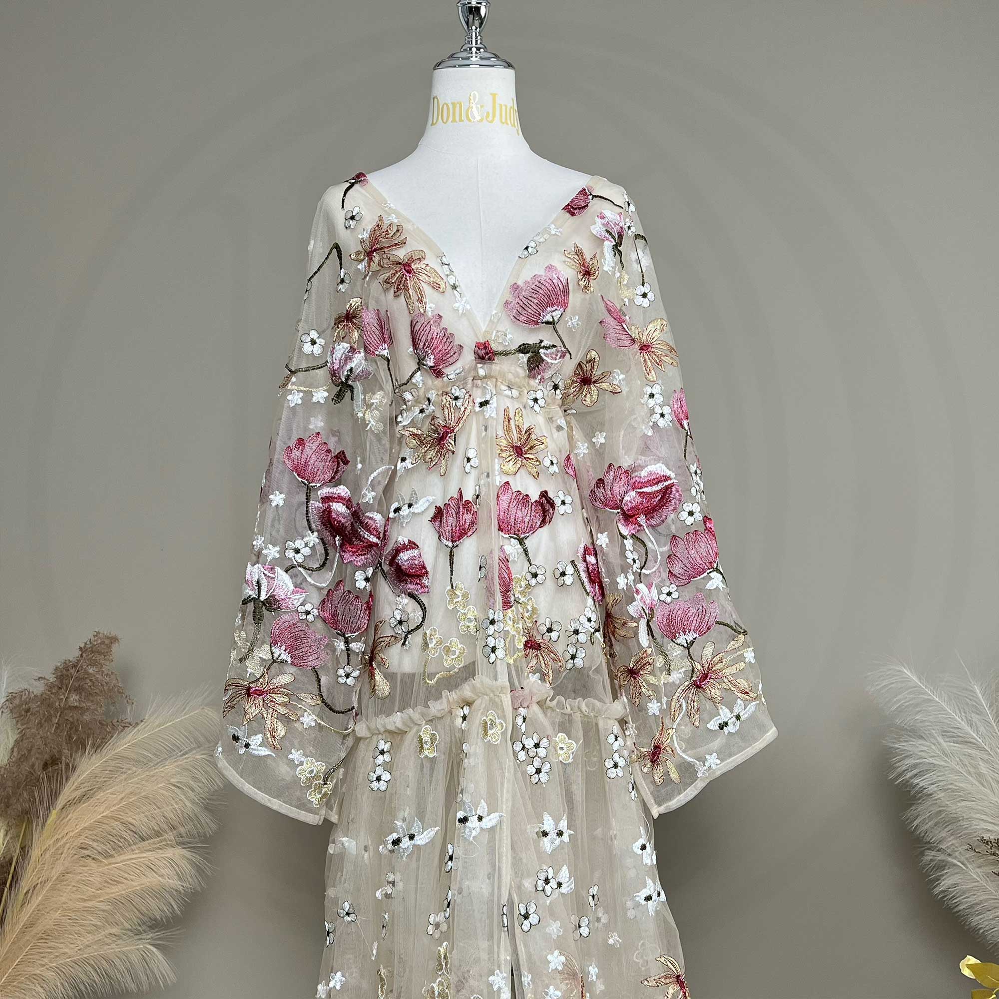 Vestido de Noche Estilo Kimono - Kimono Sheer Floral reseña y precio