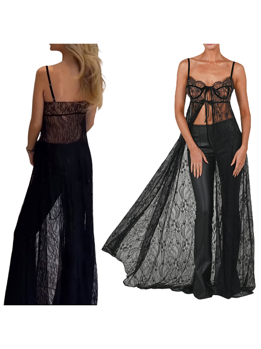 Vestido largo transparente de  - Kimono Sheer Floral reseña y precio