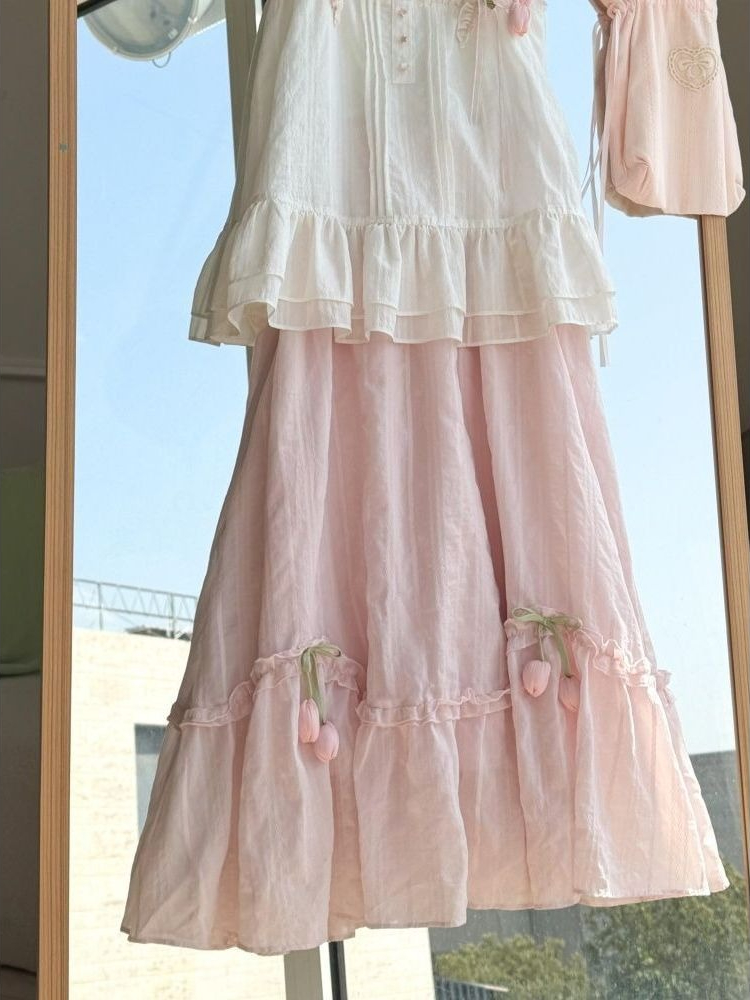 Conjunto de Dos Piezas con Vol - Midi Skirt Floral reseña y precio